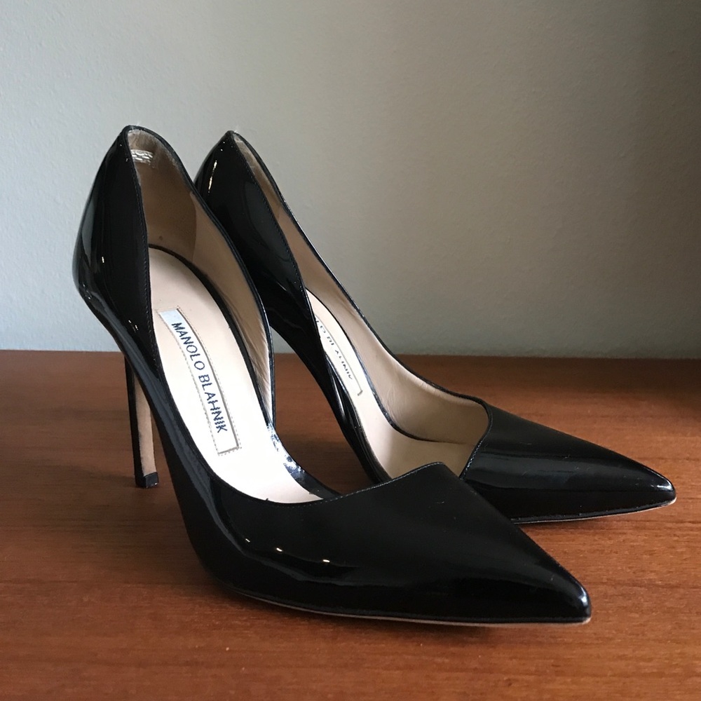 Manolo Blahnik BB Patent 105mm Pointed-Toe Pump